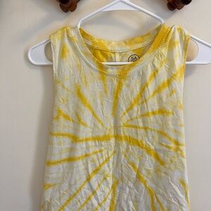 Yellow Tie-Dye Sleeveless Top